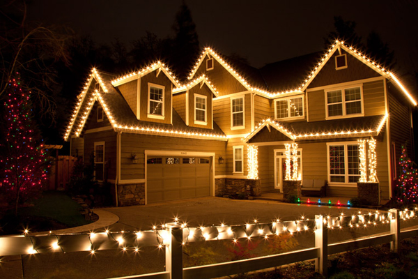 Christmas Light Installation in Glastonbury example 1