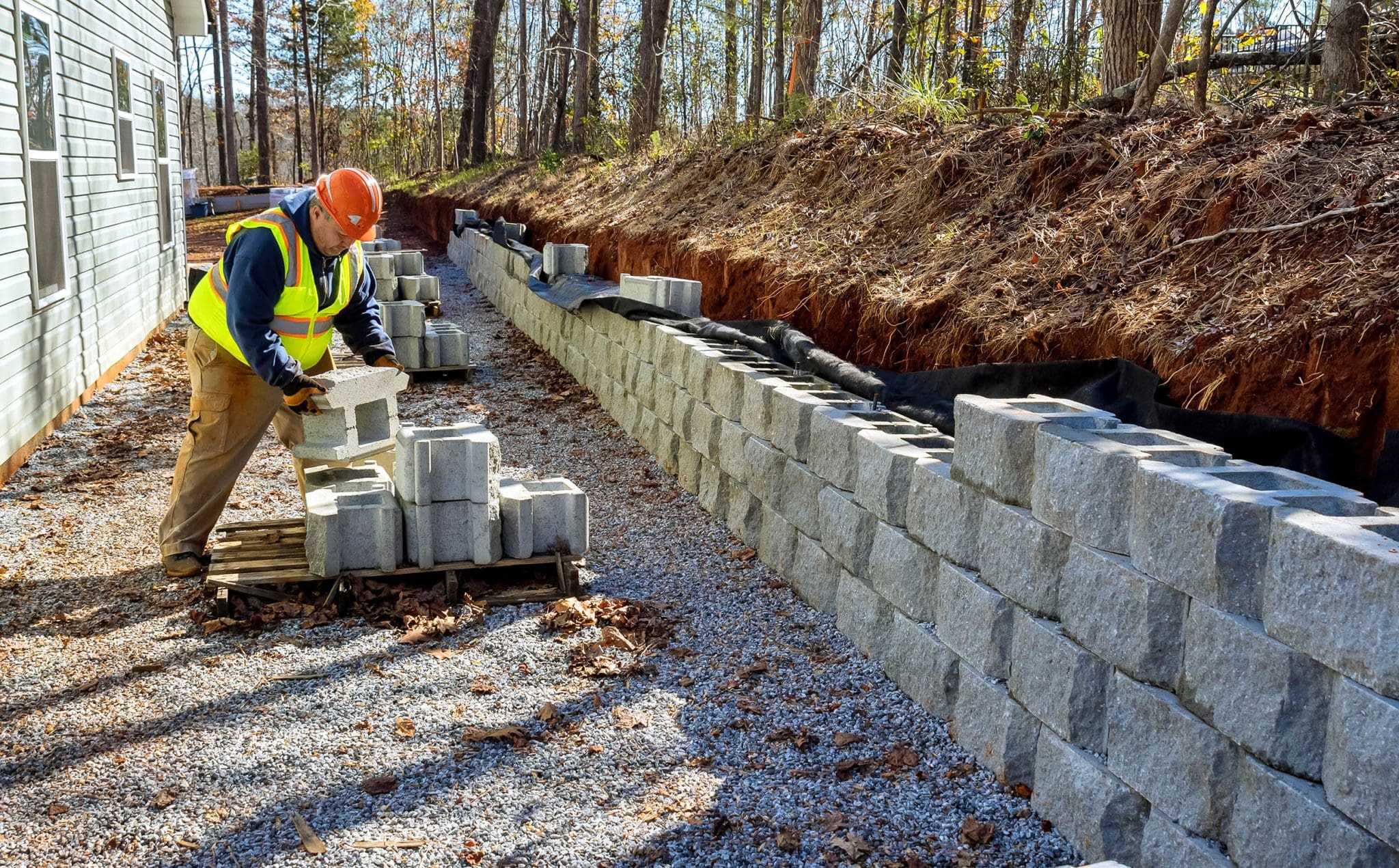 Retaining Wall Installation in West Hartford example 2